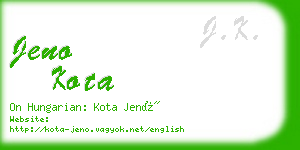 jeno kota business card